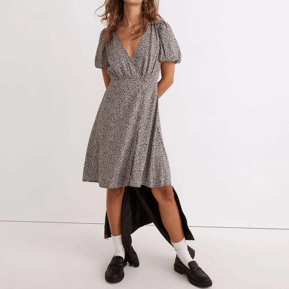 Madewell Challis Wrap Mini Dress in Tudor Floral